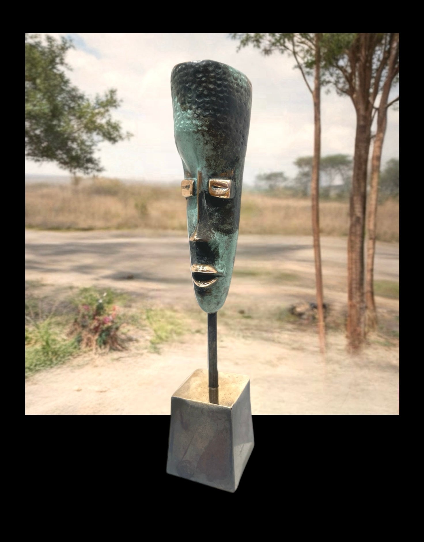 Afrikansk inspireret bronzeskulptur &