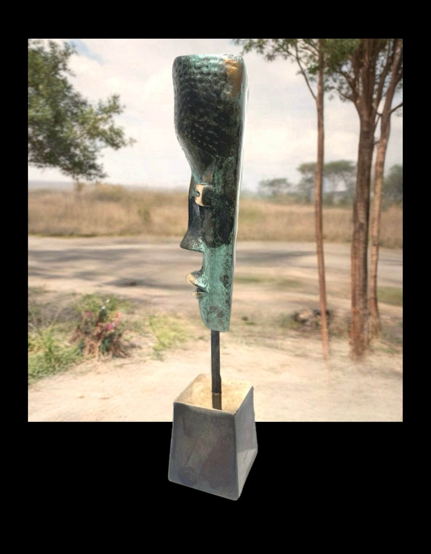 Afrikansk inspireret bronzeskulptur &